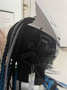 Amazon.co.jp: LED サイバーパンク マスク、ドレッドヘア付き未来的な